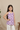 100% cotton sleeveless abstract checks printed back tie up top- Purple