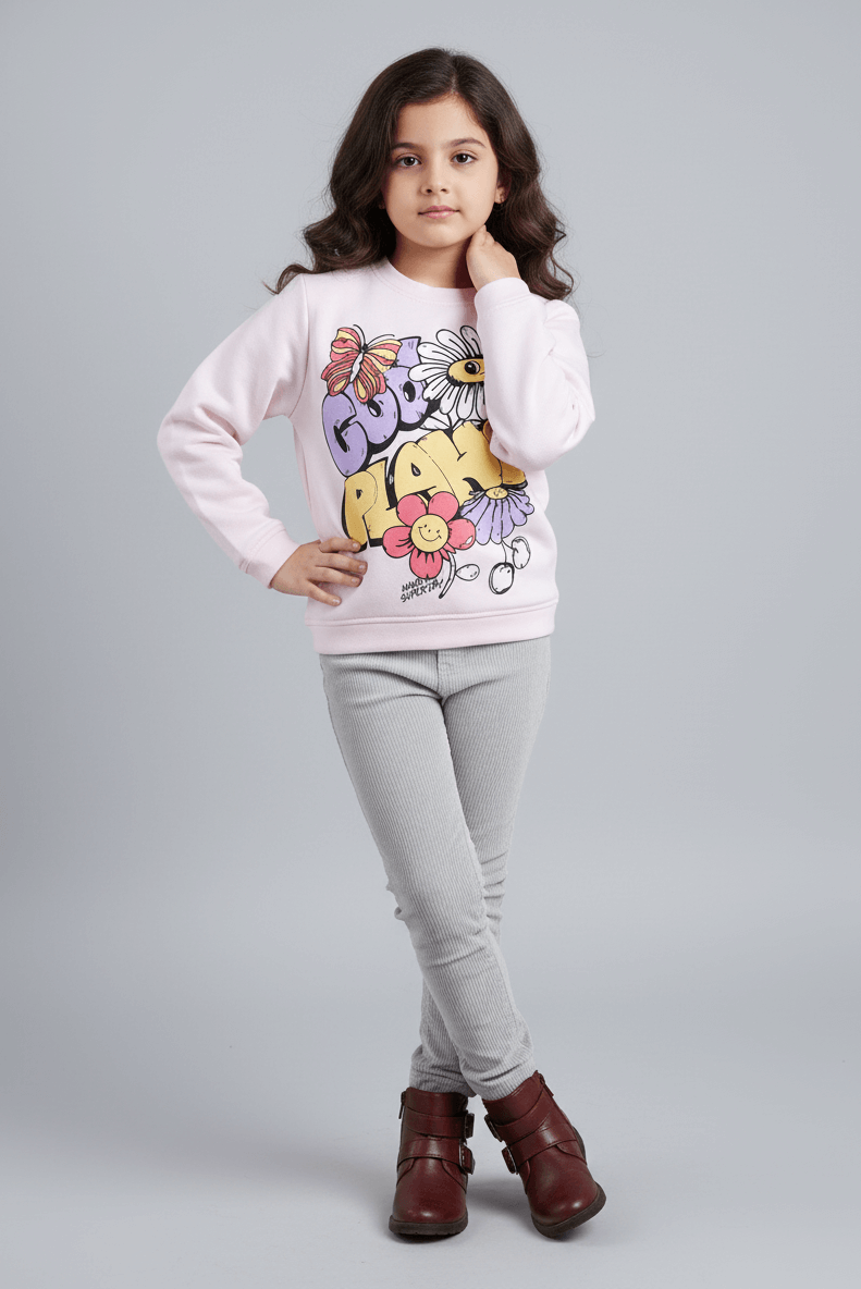 Graphic printed full sleeves sweatshirt-Pink