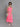 dobby design front ruched halter neck full length gown-Neon pink