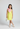 knit sleeveless contrast bow detail one shoulder dress- Yellow & Pink